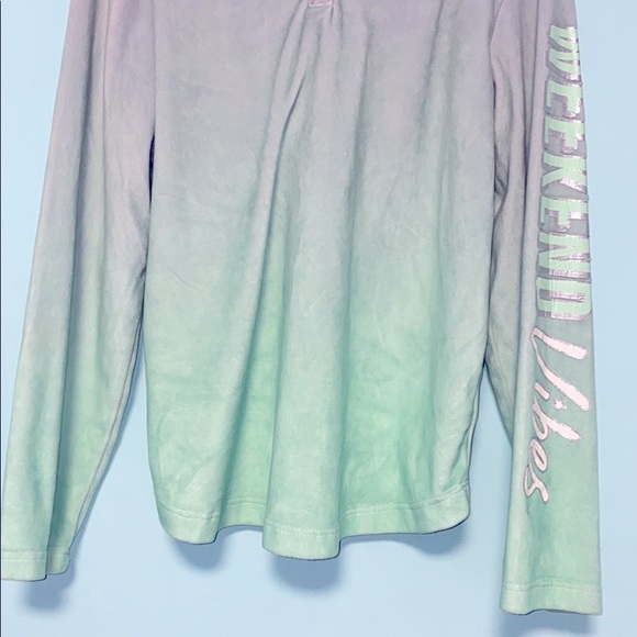Justice ombré green Hoodie size 6/7 - Picture 4 of 5